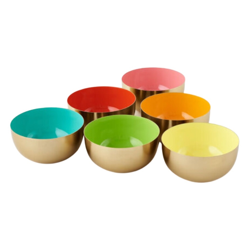 Metal Enamel Bowls Set (6)